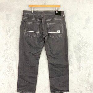Mecca Straight Leg Jeans 38x32 Baggy‎ Loose Hip Hop Streetwear Faded Denim Gray